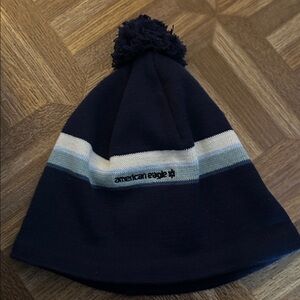 American Eagle vintage  Navy Blue Striped Beanie